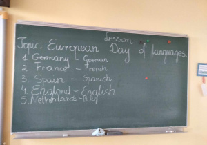 Uczniowie klasy 6b podczas Europejskiego Dnia Języków.
