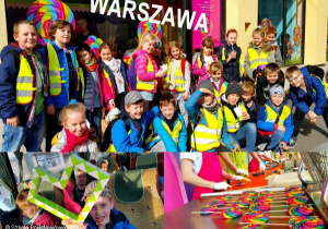 Uczniowie podczas wycieczki do Warszawy.