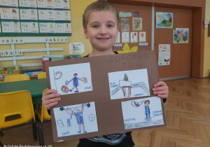 Kajetan Lipiec z pracą konkursową.