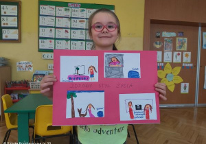 Amelia Maryniak z pracą konkursową.