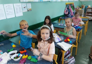 Uczniowie kl.1b podczas warsztatów.